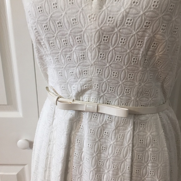 NWT! Kate Spade White Eyelet Brittany Dress + Belt - Picture 5 of 8